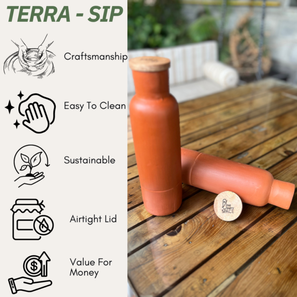 TERRA-SIP : Terracotta bottles with Wooden Lid - Image 5