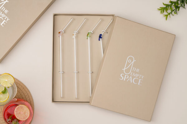 Floral Glass Straws - Set of 4 - Image 2
