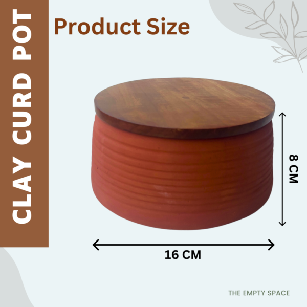 Terracotta Curd Setter with Wooden Lid - Image 4