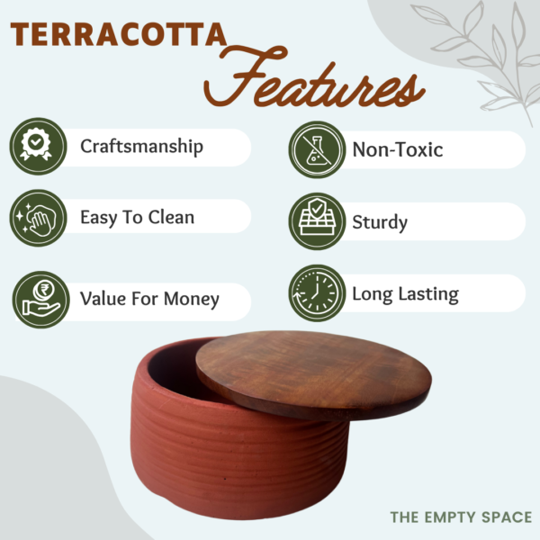 Terracotta Curd Setter with Wooden Lid - Image 5