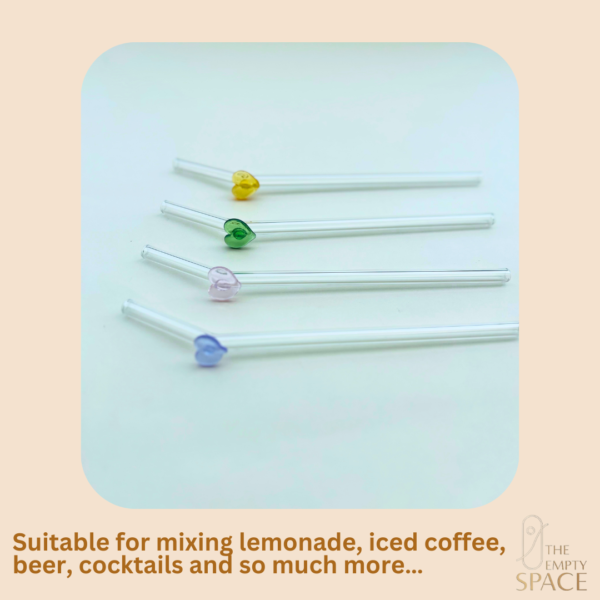 Borosilicate Glass Heart Straws - Image 3