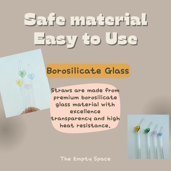 Borosilicate Glass Heart Straws - Image 4