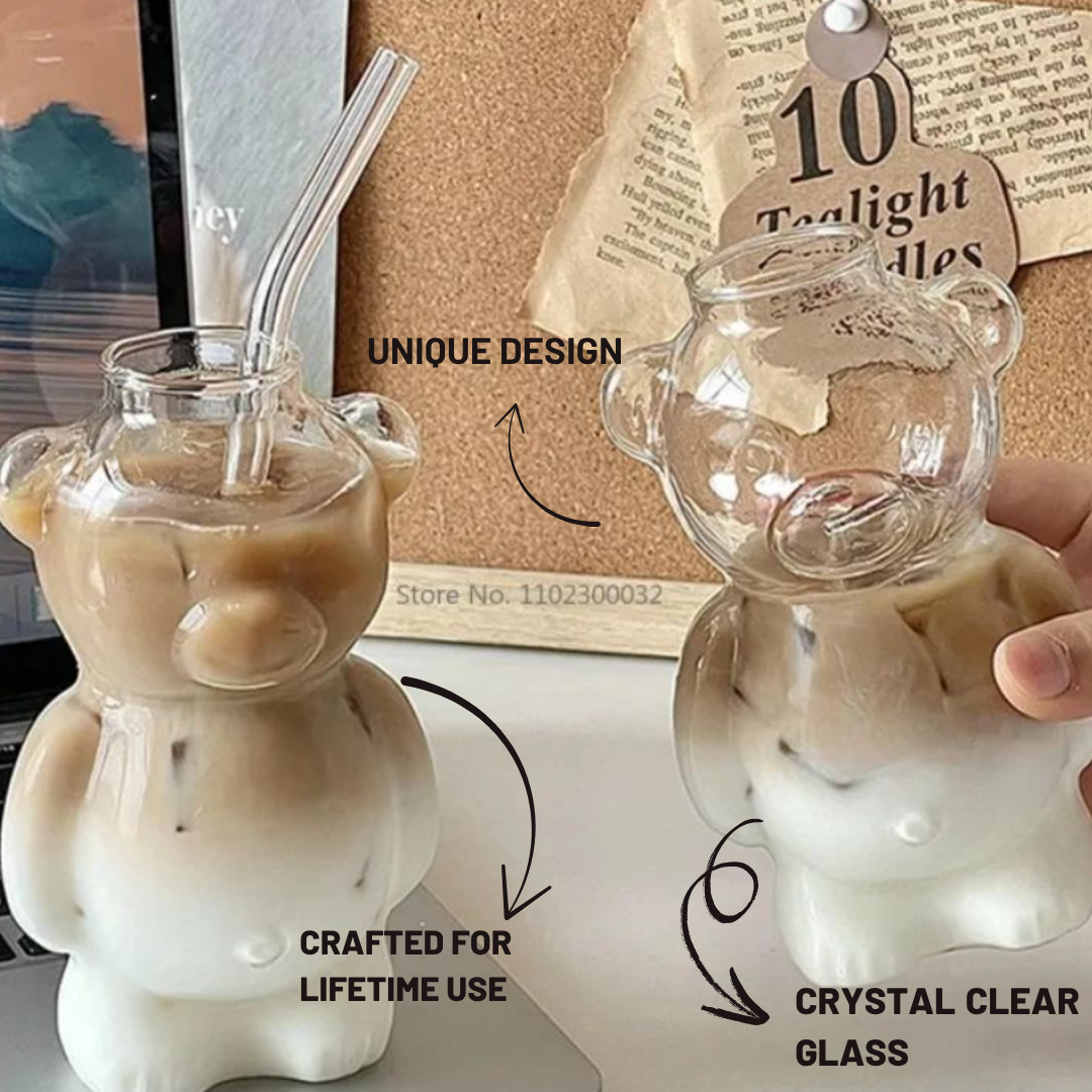 Teddy Glass Mug – Cute Borosilicate Coffee & Tea Cup for Gifting - Image 7